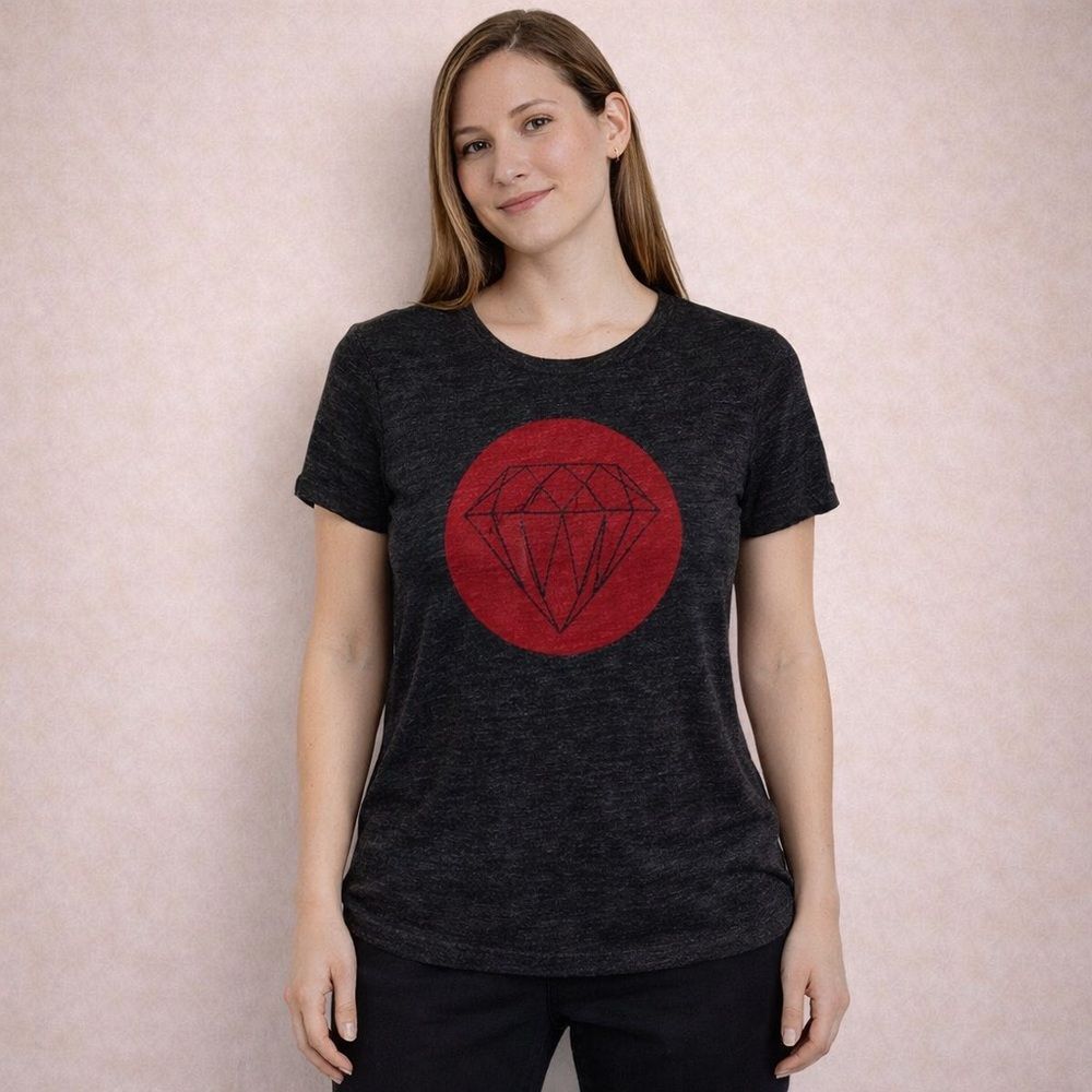 Alternative Black and Red Diamond Yoga Tee